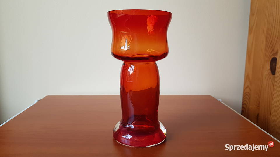 Kanelowany wazon Ząbkowice Staszic kolorowe Porcelana i szkło śląskie Dąbrowa Górnicza