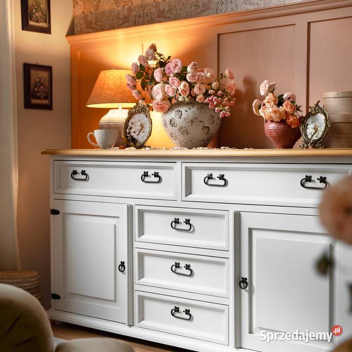 Biała drewniana komoda do sypialni Lublin sprzedam