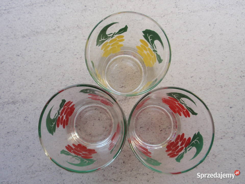 Szklanki malowane z czasów PRLu inny kolor Łódź