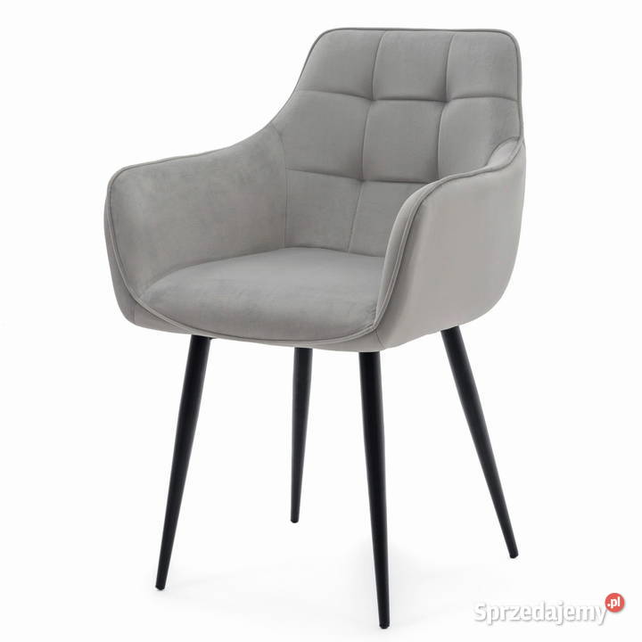 Jasnoszare Krzesło Tapicerowane Quattro Wysyłka Tarchały Małe