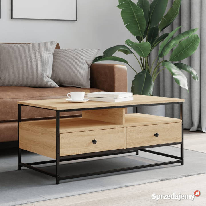 Stolik kawowy dąb sonoma 100x51x45 materiał Warszawa