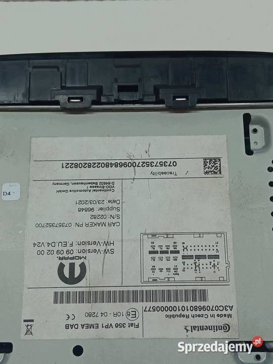 RADIO 07357352700 Fiat Tipo II 2016 świętokrzyskie sprzedam