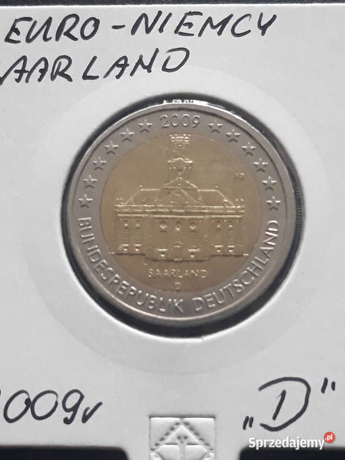 2 Euro Niemcy 2009 r Saarland men D Numizmatyka wielkopolskie Konin