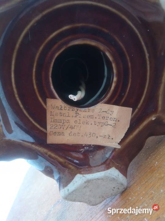 Lampa Wałbrzych ceramika PRL stare Góra Kalwaria