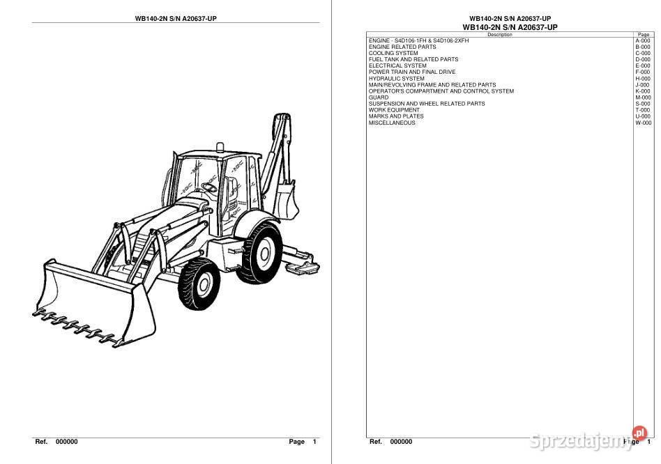 Komatsu WB1402N WB140SN katalog czesci motoryzacja, transport Kielce