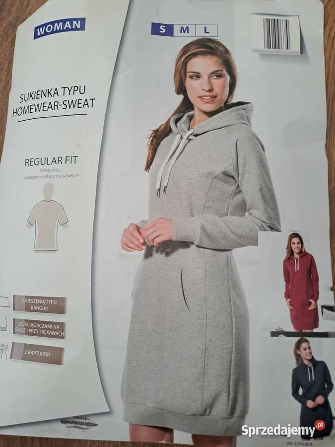 Sukienka homewear z kieszenią kangur szara S Warszawa sprzedam