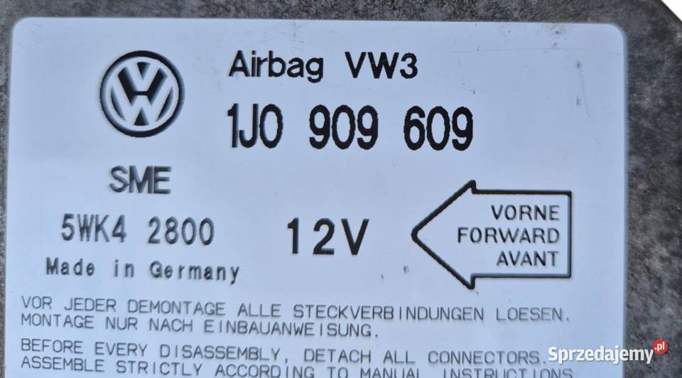 MODUŁ SENSOR AIRBAG PASSAT B5 GOLF IV BORA Działoszyce