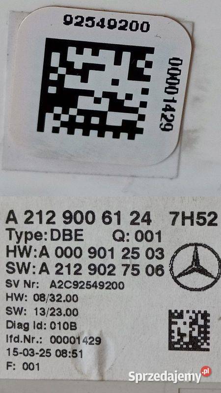 MERCEDES E KLASA W212 LAMPKA PODSUFITKI Pleszew