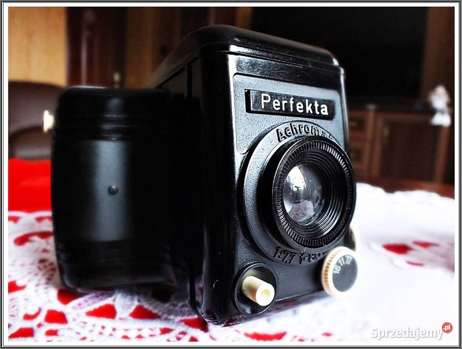 Kolekcjonerski stary aparat Perfekta II +oryg.Film +Pokrowie