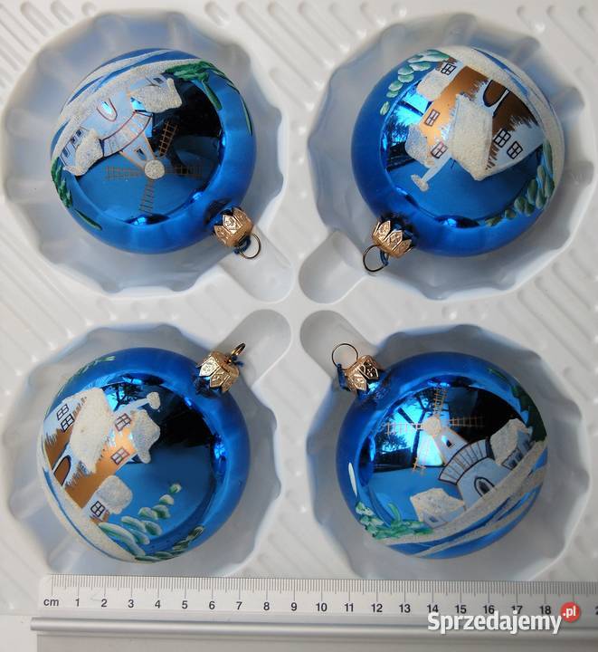 Bombki szklane choinkowe ręcznie malowane Wojag Lublin