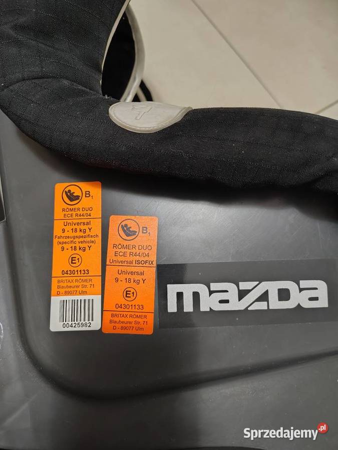 Fotelik samochodowy BRITEX ROMER Mazda z ISOFIX ISOFIX Sokoły