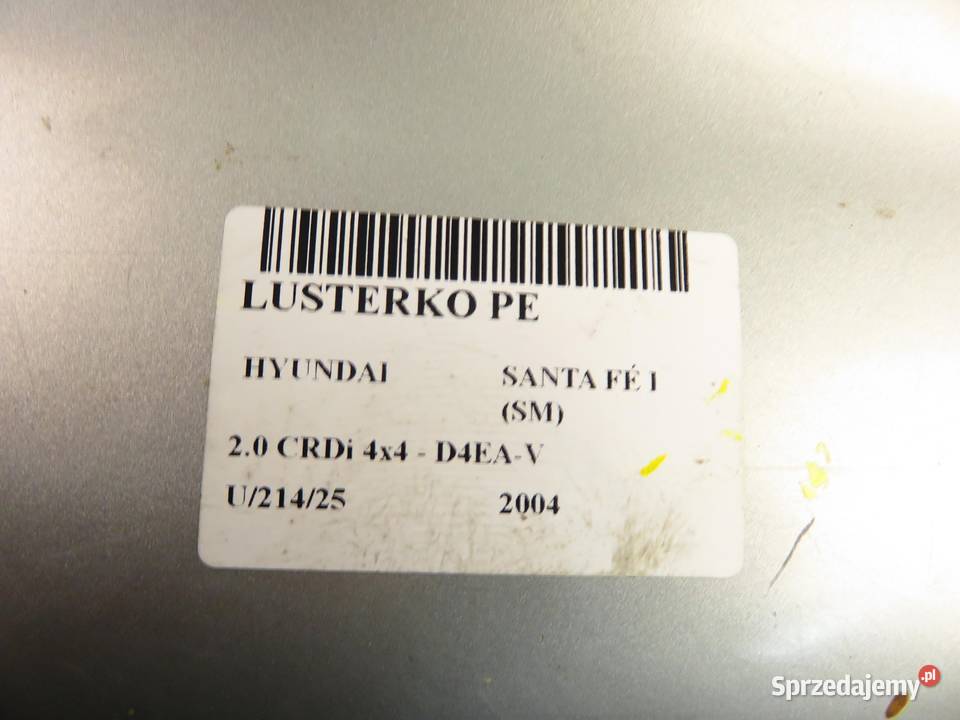 LUSTERKO PRAWE HYUNDAI SANTA F I