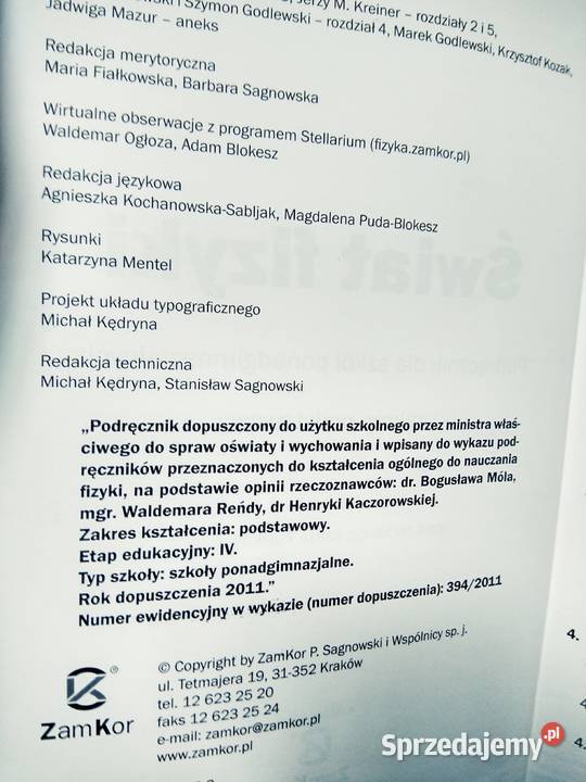 Świat fizyki 2012 podręcznik szkolne unikatowe mazowieckie Warszawa