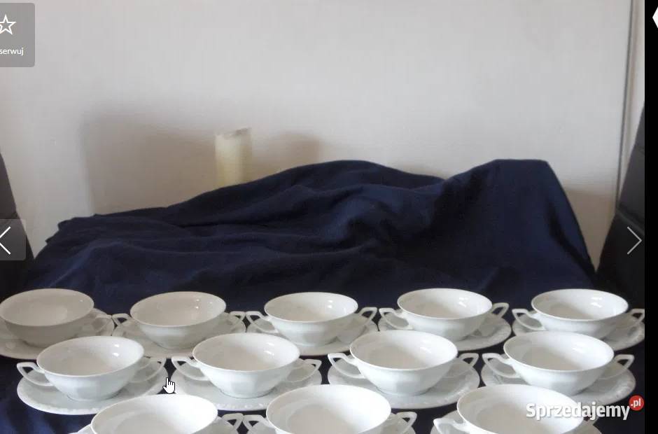 Rosenthal biala Maria 12 Bulionowek Dekoracje i ozdoby Pasym