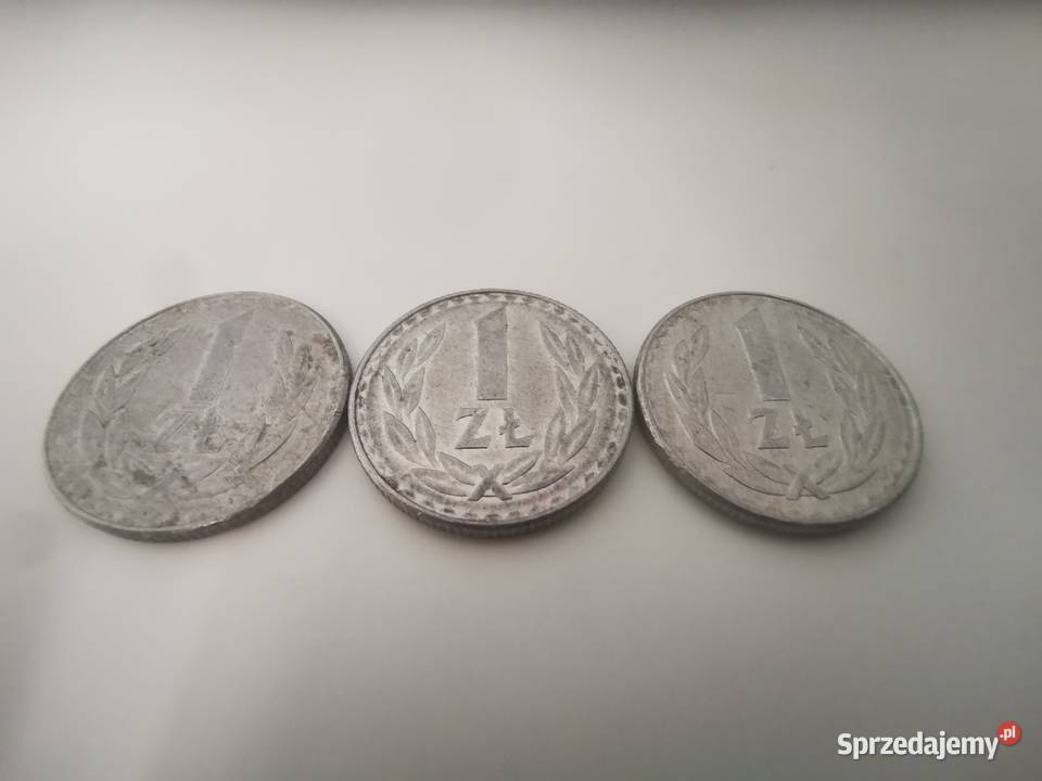 Stare monety 1 złoty 1988 rok PRL 3 szt