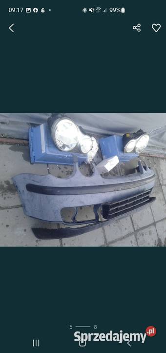 Vw Polo 4 IV 9N 12 AZQ Zderzak Lampy Przód