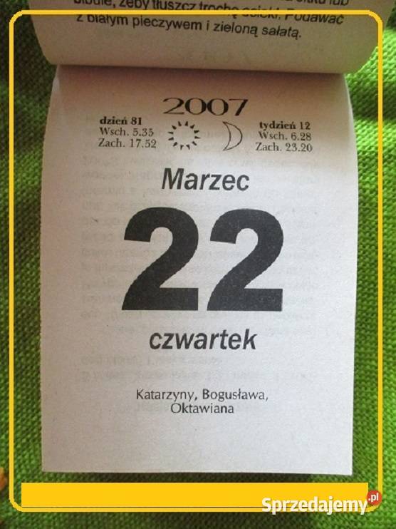 Kartka z kalendarza zdzierak Przyjaciółka Łódź