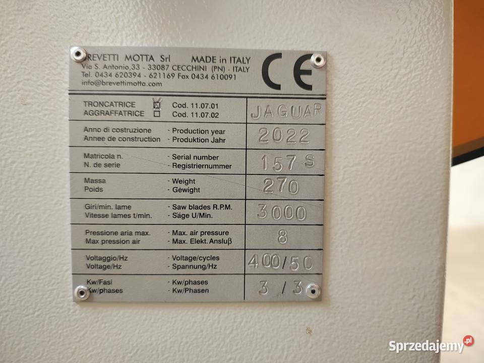 Dwupiła do formowania pod kątem 45 stopni JAGUAR Jelenia Góra