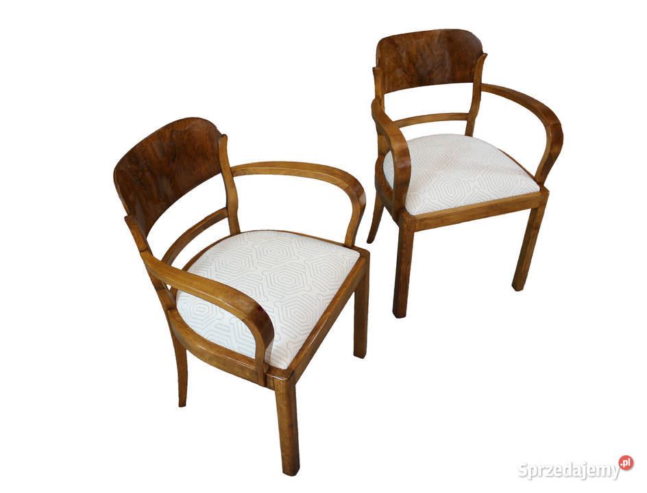 Para niepowtarzalnych foteli art deco renowacji Zielonka