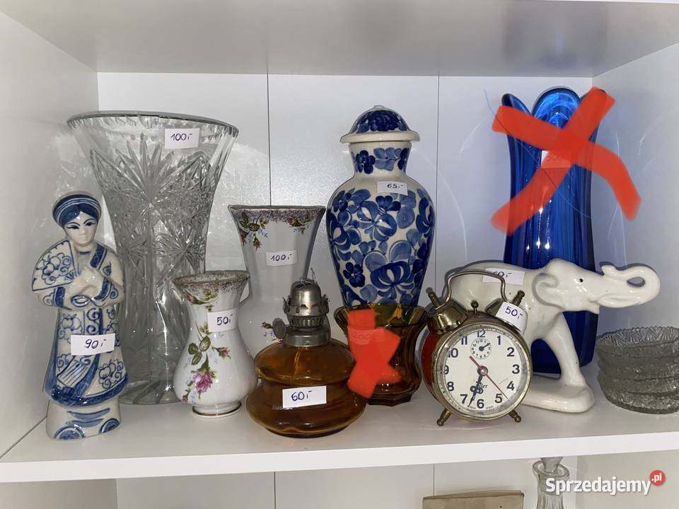 Szkło porcelana kryształy PRL Będzin