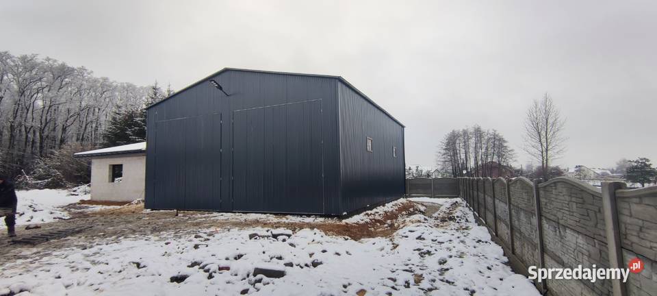 Garaż Blaszany GRAFITOWY Wysokie ściany Wiata 35m2 Namysłów