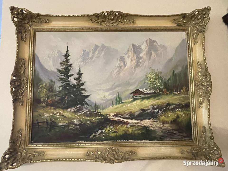 Pejzaż obraz olejny malowany na płótnie dolnośląskie