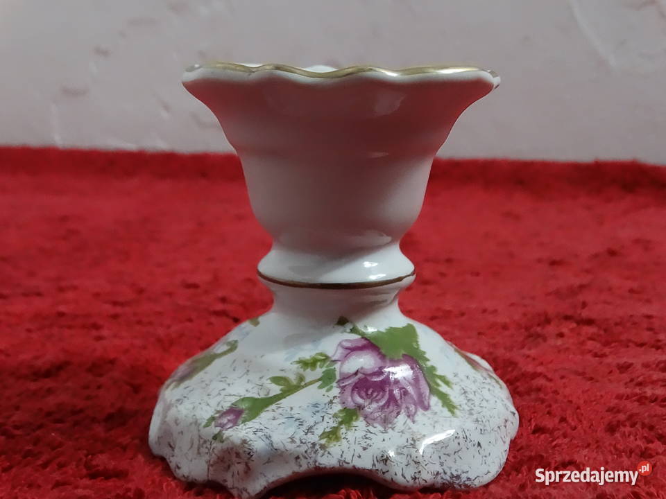 Elegancki świecznik porcelanowy CHODZIEŻ Vintage Biłgoraj