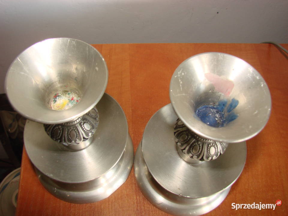 Pewter cynowe świeczniki Pruszcz Gdański