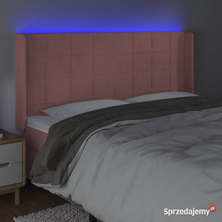 Zagłówek do łóżka z LED różowy 163x16x118128 Warszawa
