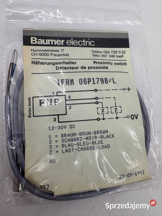 Baumer IFRM 06P1798L Czujnik indukcyjny Pozostałe Warszawa