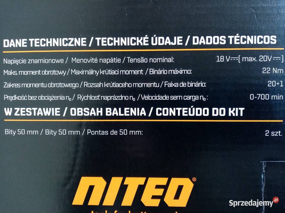Wiertarko wkrętarka akumulatorowa Niteo 20V Nowa małopolskie Wieliczka