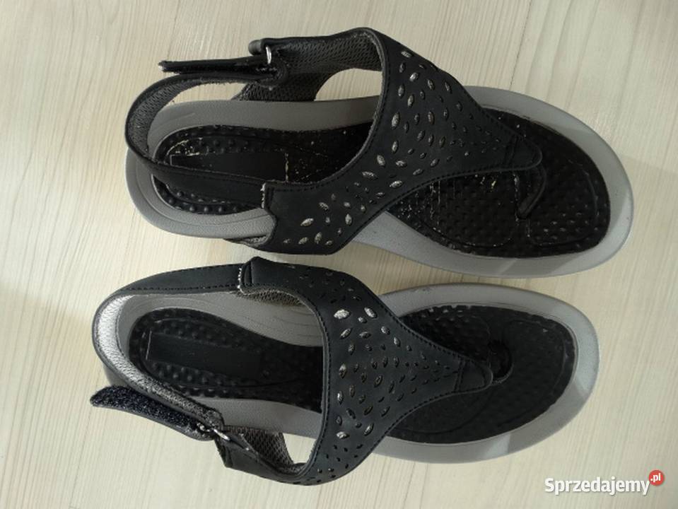 Buty Sandały Sportowe Japonki Czarne Ekoskóra podlaskie Łomża sprzedam