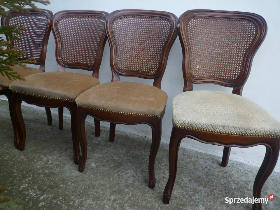 Krzesła stylowe z rafią Dom i Ogród