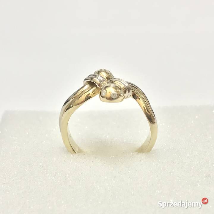 Złoty PIERŚCIONEK 14K żółte i BIAŁE złoto Warszawa sprzedam