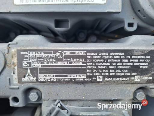 NOWE Silnik DEUTZ TCD 29 L4 TD 36 L4 TCD 36 L4 Juszkowo