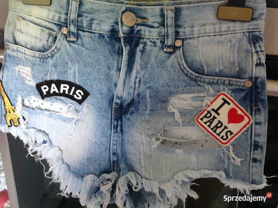 Włoskie Spodenki Jeans Damskie XS Nowa Sól