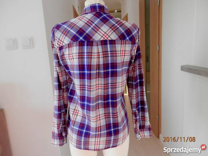 Stylowa Koszula w Kratę Authentic American biały Łomża sprzedam