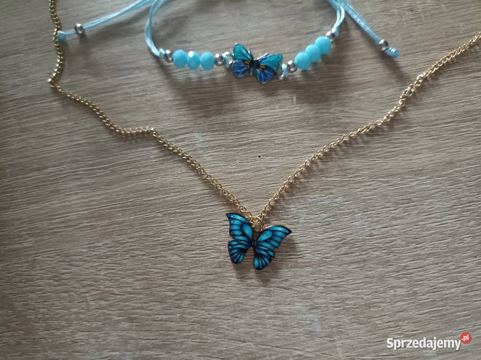 Naszyjnik damski niebieski motyl plus Kwidzyn