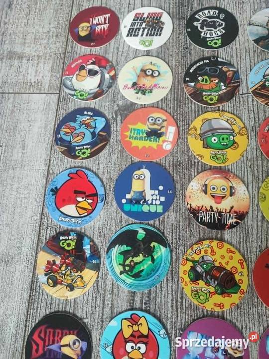 Zestaw 84 krążków tazos żetony Angry Birds Leżajsk