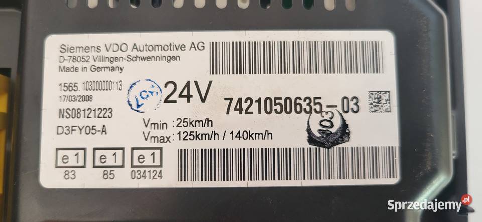 LICZNIK ZEGARY 742105063503 RENAULT PREMIUM pomorskie Mojusz