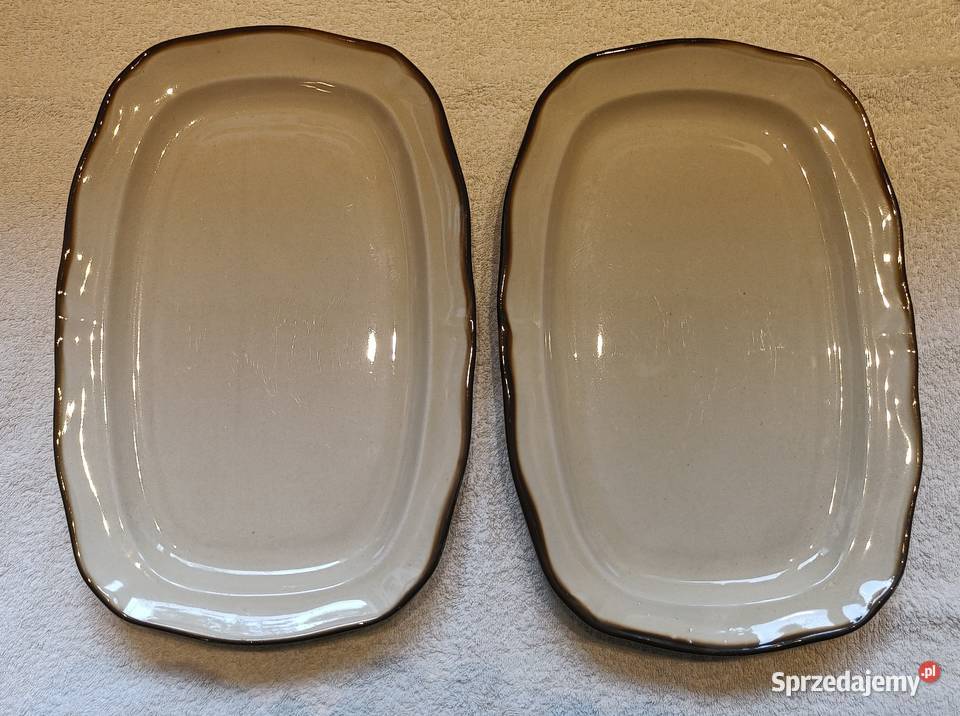 Porcelit Pruszków Dwa duże półmiski do Brwinów
