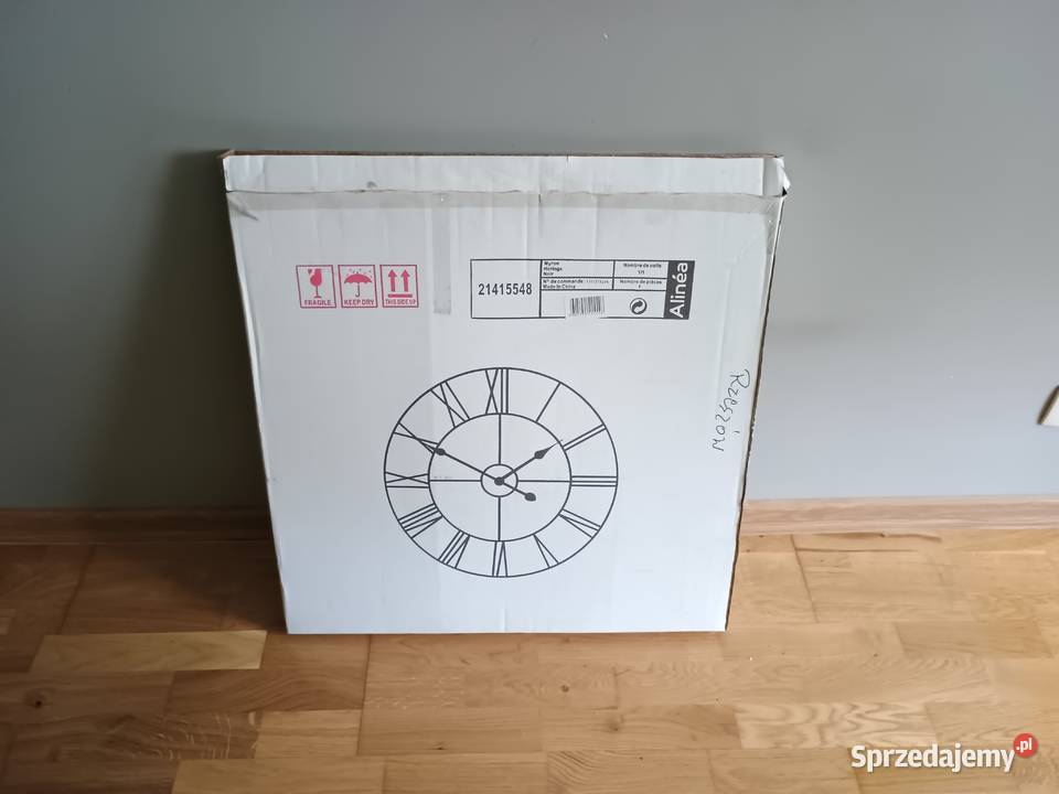 Zegar ścienny metalowy rzymski czarny retro 80 Izdebki