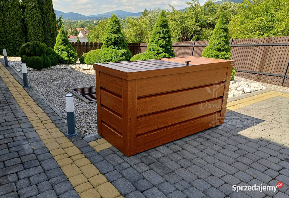 Skrzynia ogrodowa metalowa 150x60x70 złoty dąb małopolskie