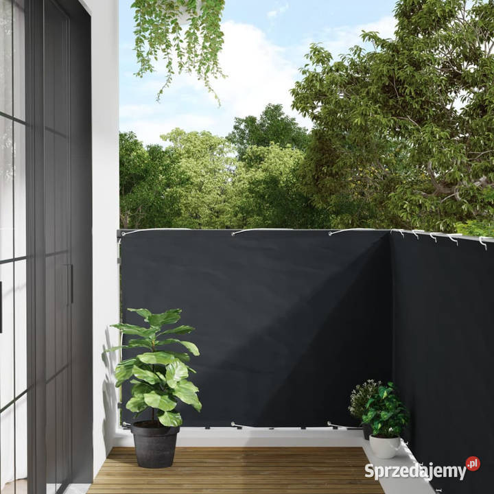 Parawan balkonowy antracytowy 120x300 tkanina Warszawa