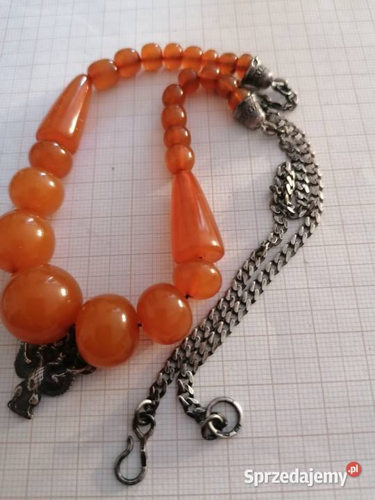 Naszyjnik bursztyn srebro Zolotniki 84 Białystok sprzedam