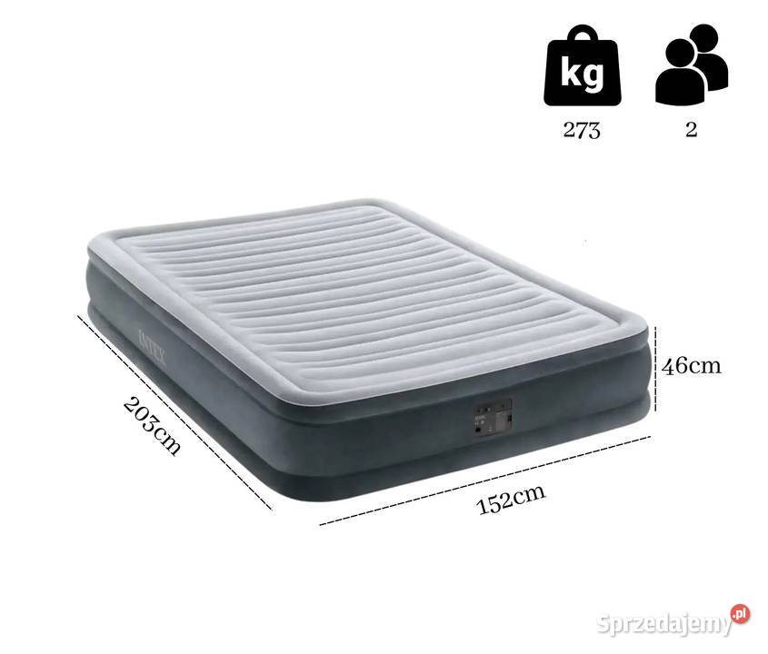 INTEX 64414 Materac dmuchany dwuosobowy z pompką