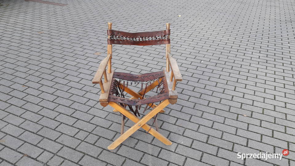 Krzesło reżysera składane fotel reżysera PRL Gdynia