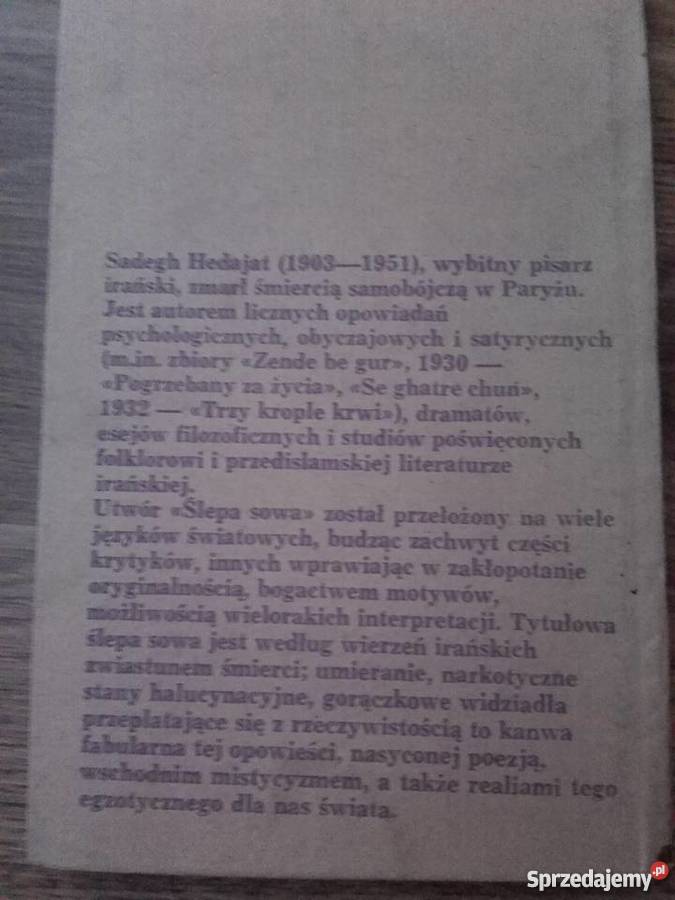 ŚLEPA SOWA SADEGH HEDAJAT Rzeszów