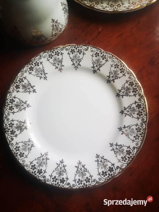 Filiżanka z talerzykiem deserowym złotem Gdańsk