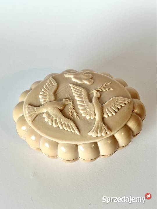 Przepiękna łososiowa szkatułka Curt Schlevogt Warszawa